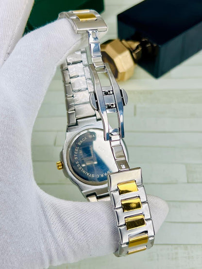 Patek Philippe Nautilus Style Watch – Two-Tone Gold Silver Blue Dial