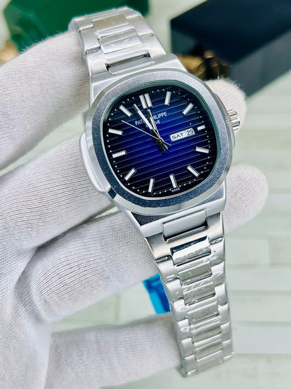 Patek Philippe Nautilus Style Watch – Two-Tone Gold Silver Blue Dial