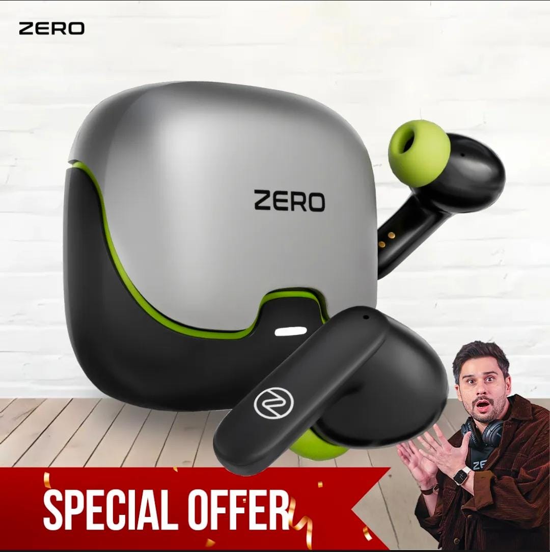 Zero ZBUDS Wave Wireless Earbuds | Bluetooth 5.3 | Quad Mic ENC | 60H Playtime | IPX5 Waterproof