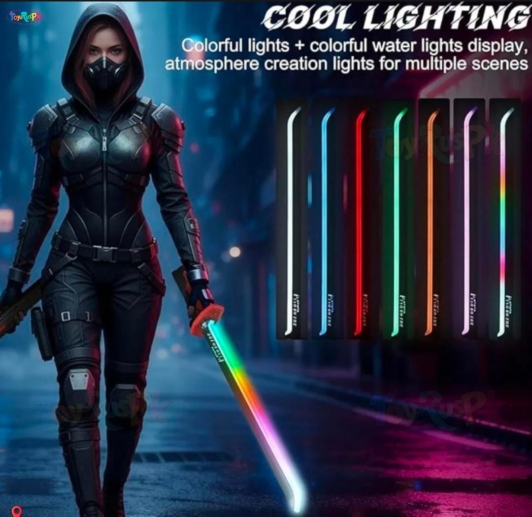 ⚔️ LED Sword with Smoke & Spark Effects – 7 Color Light Blade Anime Inspired Cosplay Katana with Sound Effects for Roleplay, Halloween, Parties, Collectors & Display ⚔️