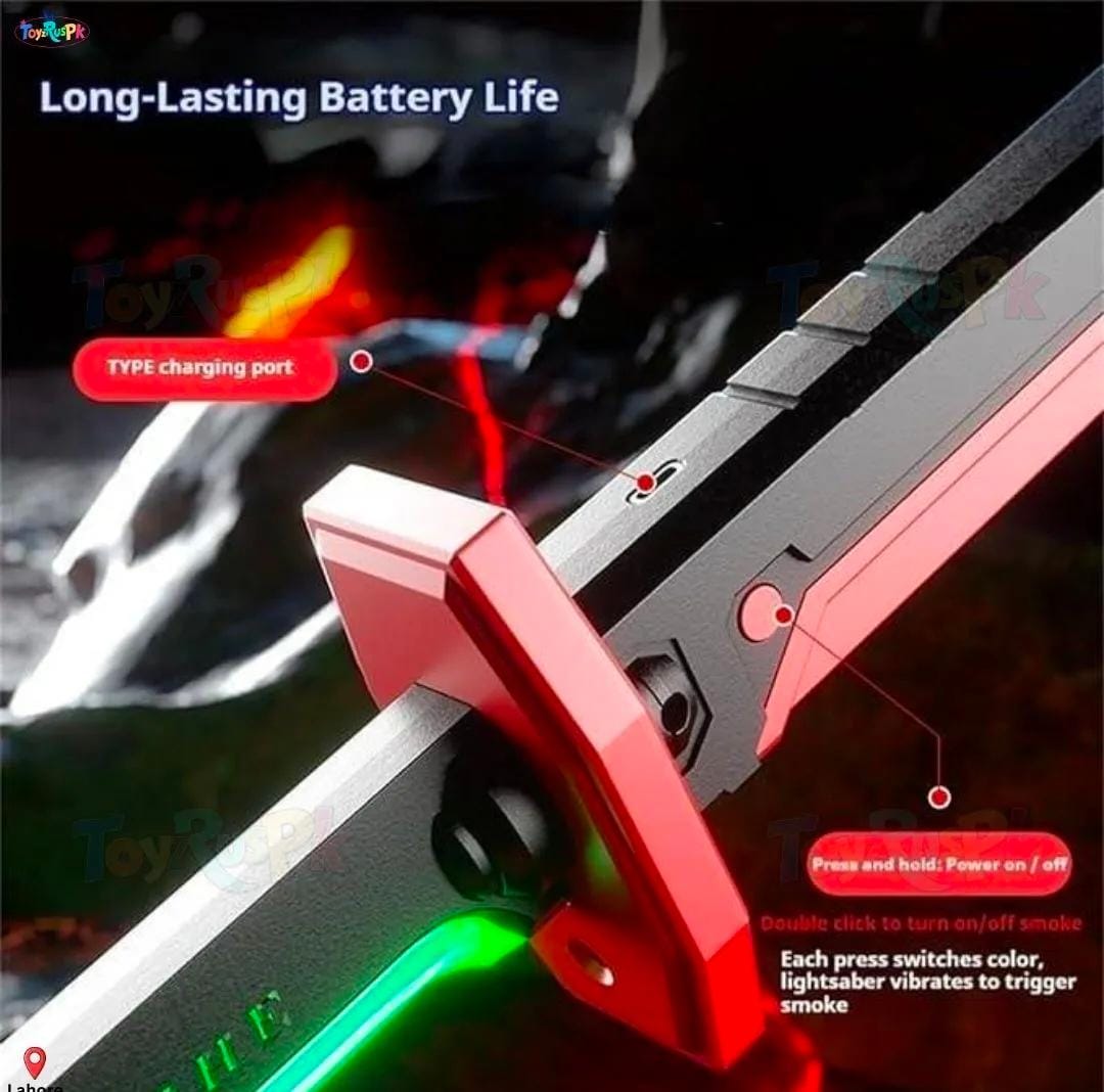 ⚔️ LED Sword with Smoke & Spark Effects – 7 Color Light Blade Anime Inspired Cosplay Katana with Sound Effects for Roleplay, Halloween, Parties, Collectors & Display ⚔️