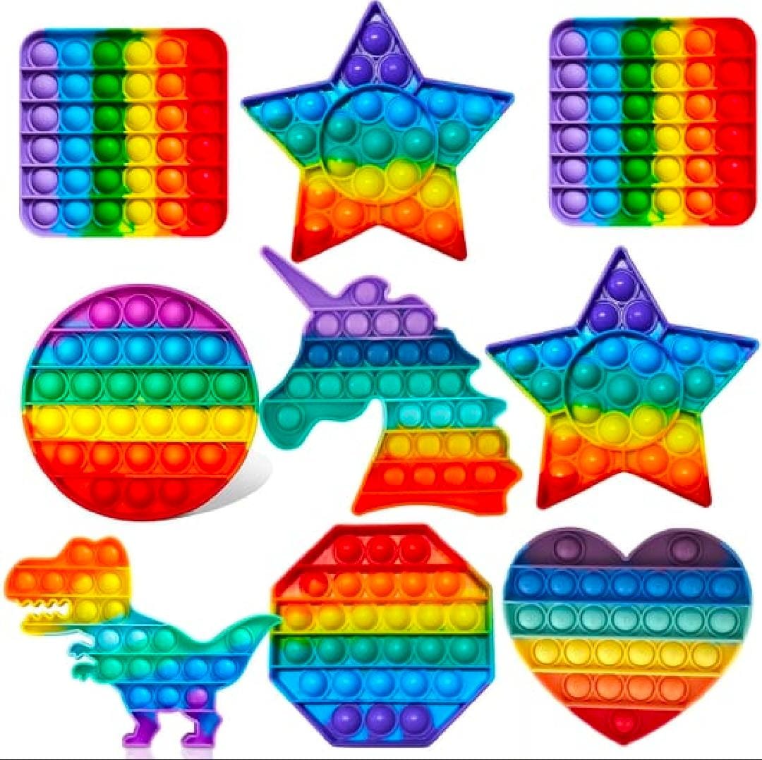 Rainbow Pop It Fidget Toy | Stress Relief | Sensory Bubble Toy for Kids & Adults