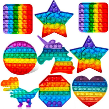 Rainbow Pop It Fidget Toy | Stress Relief | Sensory Bubble Toy for Kids & Adults
