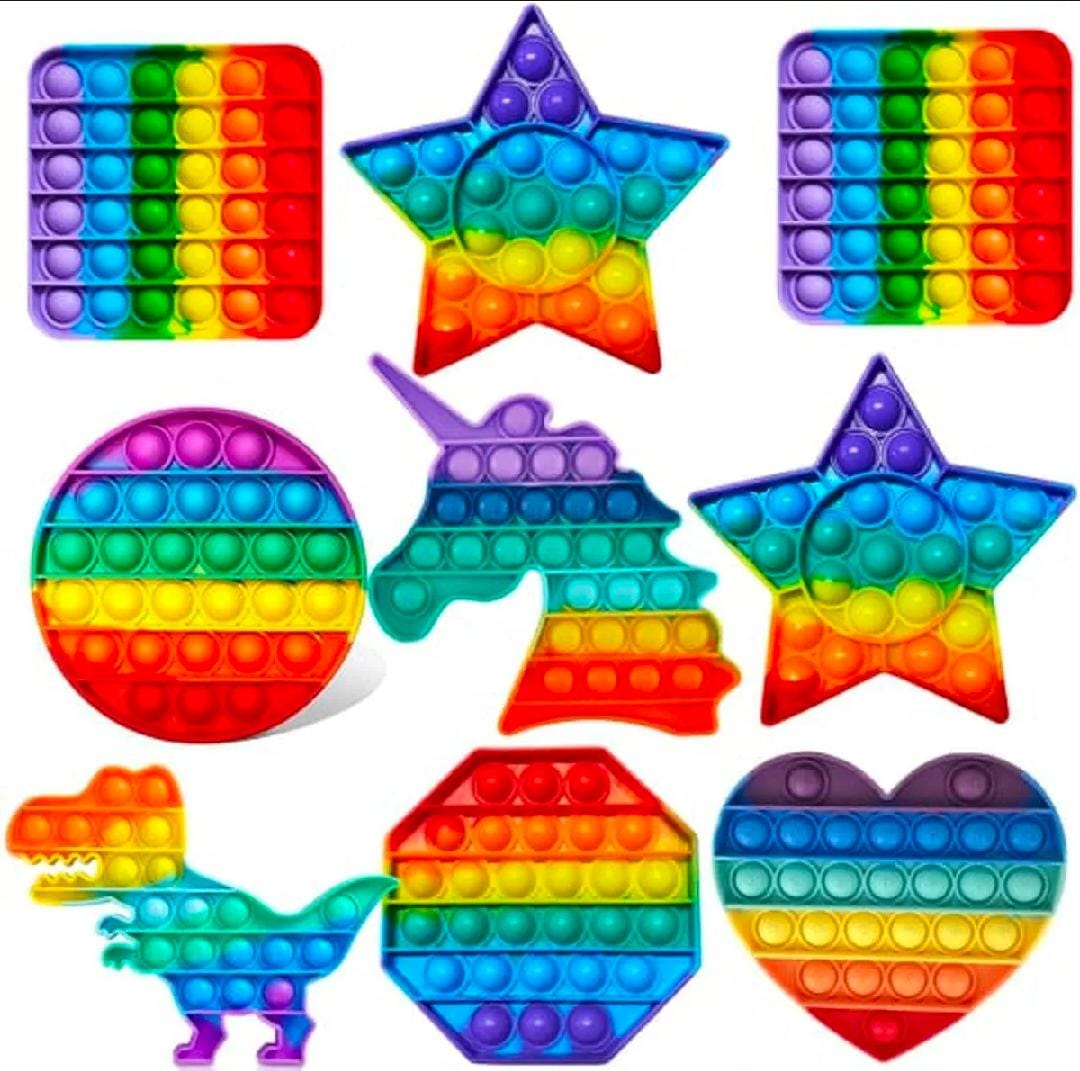 Rainbow Pop It Fidget Toy | Stress Relief | Sensory Bubble Toy for Kids & Adults