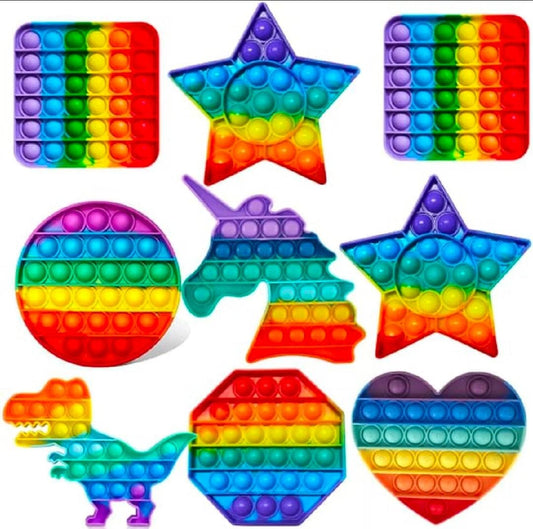 Rainbow Pop It Fidget Toy | Stress Relief | Sensory Bubble Toy for Kids & Adults