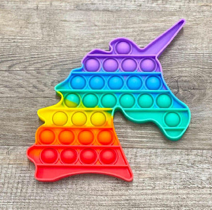 Rainbow Pop It Fidget Toy | Stress Relief | Sensory Bubble Toy for Kids & Adults