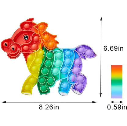 Rainbow Pop It Fidget Toy | Stress Relief | Sensory Bubble Toy for Kids & Adults