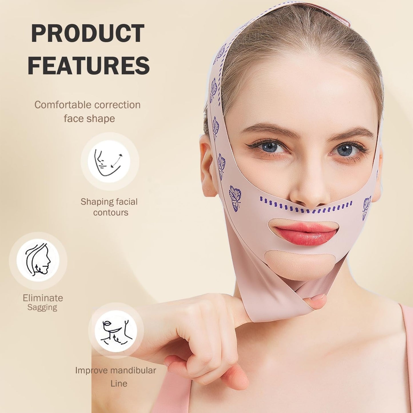Skin Care Beauty face Mask Facial Shaper Belt Jawline Lifting Mask Skin Tightening Face Band Double Chin Reducer Face Lift Bandage V Line Slimming Beauty Sleep Mask