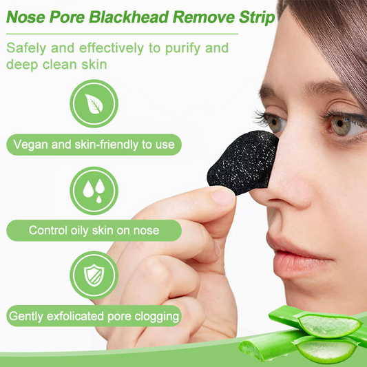 Sadoer 10 pcs Bamboo Charcoal Nose Strip Cleansing Pore Strips Peel Off Nose Sticker Mask Blackhead Remover Nose Strip Black Head Removal Nose Mask